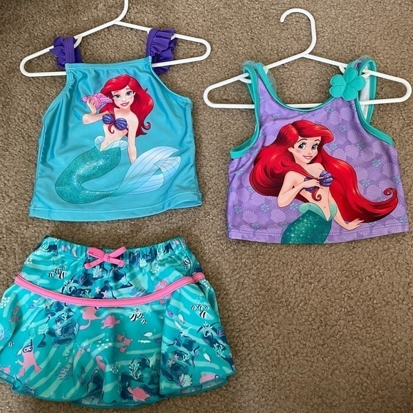 Disney Other - Little mermaid Disney Toddler girl 2T swimsuit with extra top